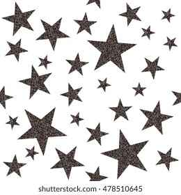Seamless pattern with platinum stars on white background. Vector illustration.