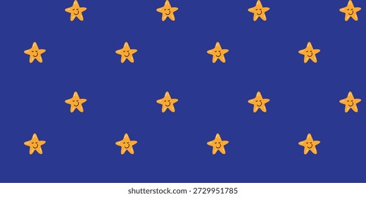 Patrón sin fisuras de ilustraciones de estrellas brillantes juguetonas
