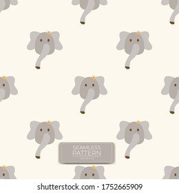 Seamless pattern of playful elephant. Background design vector illustration. Great for background, fabric, poster, packaging.