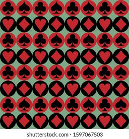 seamless pattern of playing card suit. symbols and signs.