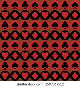 seamless pattern of playing card suit. symbols and signs.