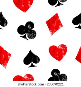 Seamless pattern with playing card symbols.