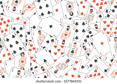 Seamless pattern with playing cards