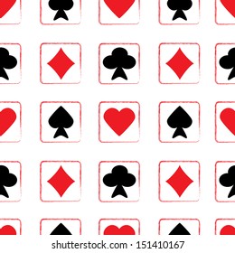 Seamless pattern of playing cards