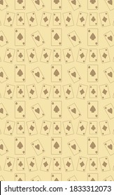Patrón transparente con cartas de juego con estilo Doodle