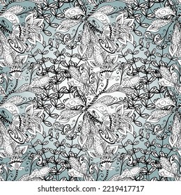seamless pattern with pleasant flowers, watercolor floral pattern, cute flower, tileable for wallpaper, card or fabric. vector - stock.