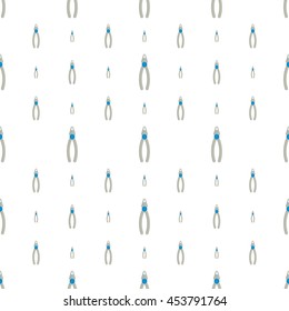 Seamless pattern of pliers blue-gray color. Vector EPS 10.