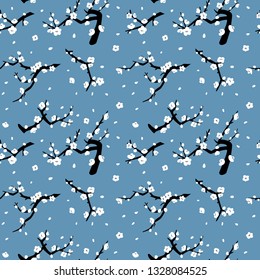 Seamless pattern with plum blossom in asian style