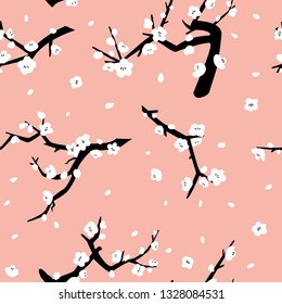 Seamless pattern with plum blossom in asian style