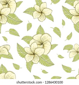 Seamless pattern with Plumeria. + Endless texture for wedding design with Plumeria
