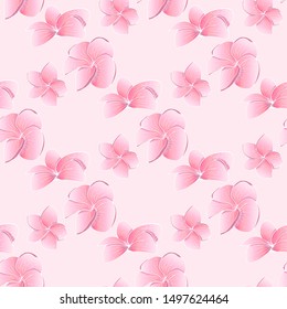 Seamless pattern with Plumeria. Endless texture for wedding design with Frangipani.  Floral background for your greeting cards, design, wedding announcements.