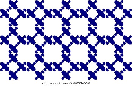 Seamless pattern of Plus sign Blue line crossed into diamond grid fence repeat pattern, replete image, design for fabric printing