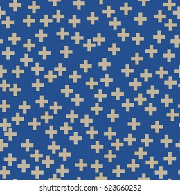 Seamless Pattern Of Plus Sign, Pattern For Fabric And Wrapping Paper, Vector Illustration