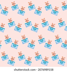 Seamless pattern pocket animal cat design