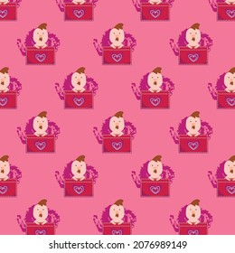 Seamless pattern pocket animal chick design