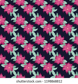 Seamless pattern in poinsettia