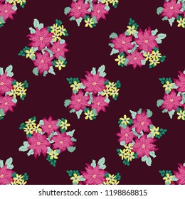 Seamless pattern in poinsettia