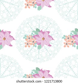 Seamless pattern in poinsettia.