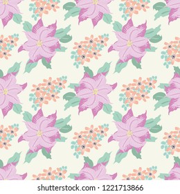 Seamless pattern in poinsettia.
