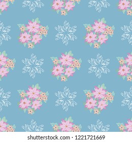 Seamless pattern in poinsettia.