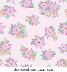 Seamless pattern in poinsettia.