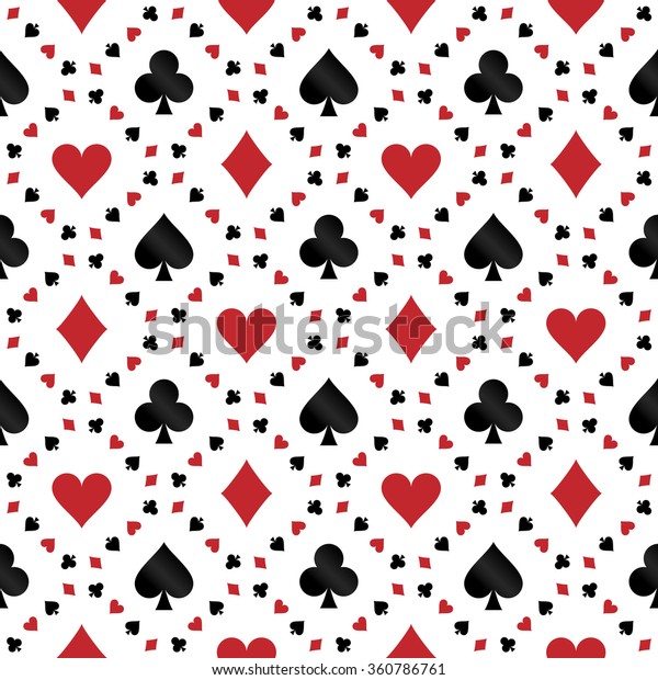 Seamless Pattern Poker Cards Symbols Stock Vector (Royalty Free ...