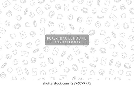 Seamless pattern for Poker or Casino. Background with game symbols. Vector template for your design.