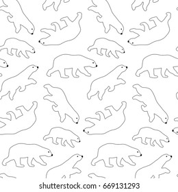 seamless pattern polar bear animal wildlife on white background vector wallpaper textiles