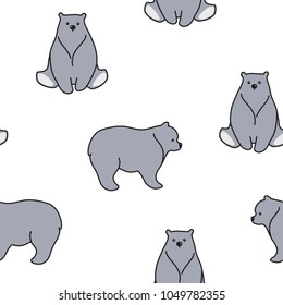 Seamless Pattern of a Polar Bear. Vector illustration.