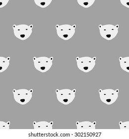 seamless pattern, polar bear vector art  background design for fabric and decor