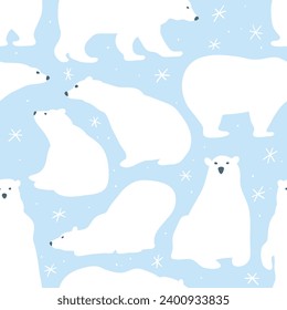 Seamless pattern with polar bears