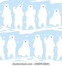 Seamless pattern with polar bears