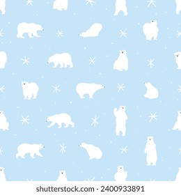 Seamless pattern with polar bears