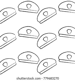 seamless pattern police hat uniform accessory