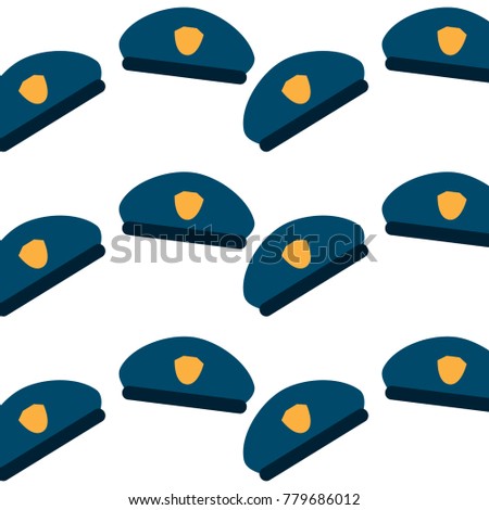 seamless pattern police hat uniform accessory