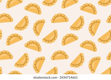 seamless pattern with polish dumplings (known as pierogi); perfect for kitchen textiles, stationery, or digital backgrounds- vector illustration
