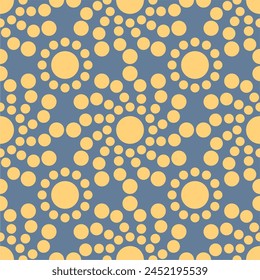 Seamless pattern with polka dot circles vector artistic print for textile paper decor wallpaper background endless creative art 