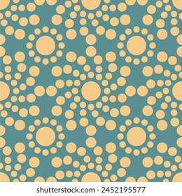 Seamless pattern with polka dot circles vector artistic print for textile paper decor wallpaper background endless creative art 