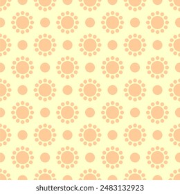 Seamless pattern with polka dot circles vector artistic print for textile paper decor wallpaper background endless creative art	
