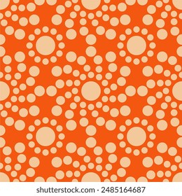 Seamless pattern with polka dot circles vector artistic print for textile paper decor wallpaper background endless creative art	
