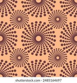 Seamless pattern with polka dot circles vector artistic print for textile paper decor wallpaper background endless creative art	
