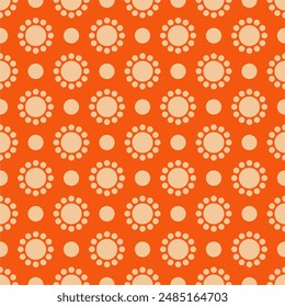 Seamless pattern with polka dot circles vector artistic print for textile paper decor wallpaper background endless creative art	
