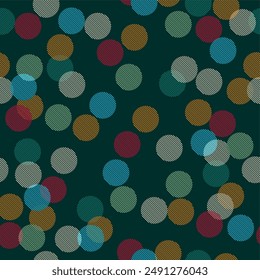 Seamless pattern with polka dot circles vector artistic print for textile paper decor wallpaper background endless creative art	