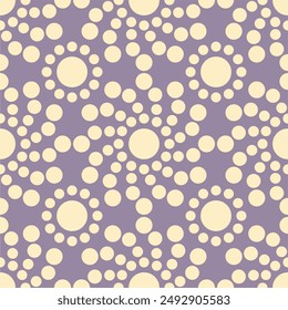 Seamless pattern with polka dot circles vector artistic print for textile paper decor wallpaper background endless creative art	
