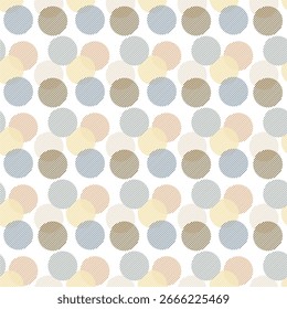 Seamless pattern with polka dot circles vector artistic print for textile paper decor wallpaper background endless creative art