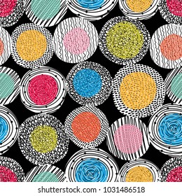 Seamless pattern, polka dot fabric, wallpaper, vector.