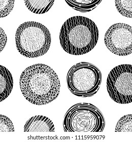 Seamless pattern, polka dot fabric, wallpaper, vector.