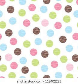 Seamless pattern, polka dot fabric, wallpaper, vector