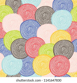 Seamless pattern, polka dot fabric, wallpaper, vector.