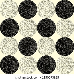 Seamless pattern, polka dot fabric, wallpaper, vector.